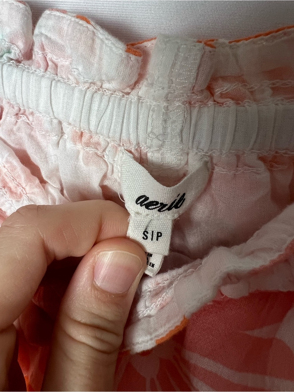 Aerie Side Tie Floral Mini Skirt Orange Pink Lined Size Small Beach Pool Cotton - Picture 5 of 6